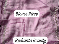 Radiant Lavender Dream Chiffon Saree – Silver Zari & Rhinestone Elegance