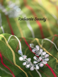 Enchanted Leheriya Bloom Georgette Saree – Silver Mirror & Cut Dana Embellishment