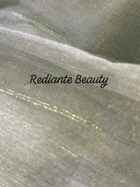 Powder Blue Tissue Organza Saree – Golden Opulence Cascade