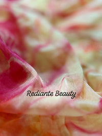 Golden Saffron Radiance Georgette Saree – Silver Cut Dana & Beaded Leaf Embroidery