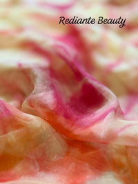 Golden Saffron Radiance Georgette Saree – Silver Cut Dana & Beaded Leaf Embroidery