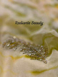 Olive Yellow Silk Georgette Tie-Dye Saree – Golden & Silver Leaf Embellishments