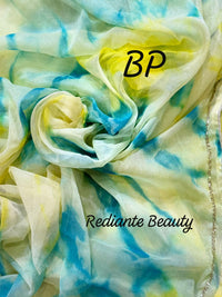 Firozi Blue Silk Georgette Saree – Riverside Ombre Elegance