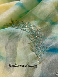 Firozi Blue Silk Georgette Saree – Riverside Ombre Elegance