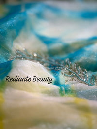 Firozi Blue Silk Georgette Saree – Riverside Ombre Elegance