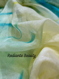 Firozi Blue Silk Georgette Saree – Riverside Ombre Elegance