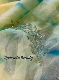 Firozi Blue Silk Georgette Saree – Riverside Ombre Elegance