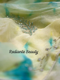 Firozi Blue Silk Georgette Saree – Riverside Ombre Elegance