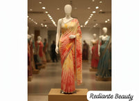 Rose Pink Silk Georgette Saree – Blossom Radiance Ombre
