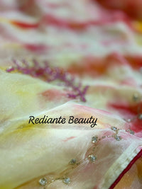 Rose Pink Silk Georgette Saree – Blossom Radiance Ombre