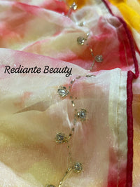 Rose Pink Silk Georgette Saree – Blossom Radiance Ombre