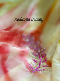 Rose Pink Silk Georgette Saree – Blossom Radiance Ombre