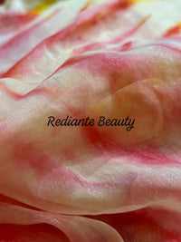 Rose Pink Silk Georgette Saree – Blossom Radiance Ombre