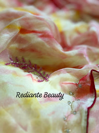 Rose Pink Silk Georgette Saree – Blossom Radiance Ombre