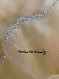 Light Yellow Chiffon Saree – Golden Dawn Florals