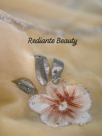 Light Yellow Chiffon Saree – Golden Dawn Florals