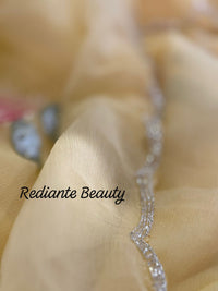 Light Yellow Chiffon Saree – Golden Dawn Florals