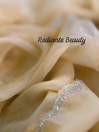 Light Yellow Chiffon Saree – Golden Dawn Florals