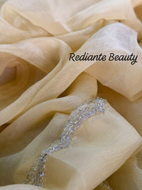 Light Yellow Chiffon Saree – Golden Dawn Florals