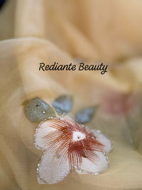 Light Yellow Chiffon Saree – Golden Dawn Florals