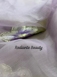 Lavender Chiffon Saree – Dusk Garden Illusion