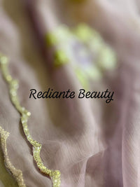 Lavender Chiffon Saree – Dusk Garden Illusion
