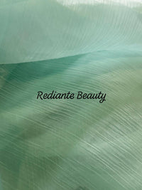 Sea Green Chiffon Saree – Aqua Garden Blossom