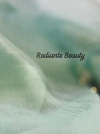 Sea Green Chiffon Saree – Aqua Garden Blossom