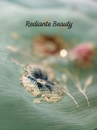 Sea Green Chiffon Saree – Aqua Garden Blossom