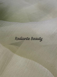 White Chiffon Saree – Earth Whisper Bloom