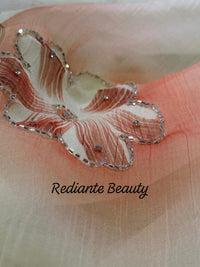 White Chiffon Saree – Earth Whisper Bloom