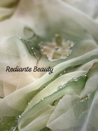 White Chiffon Saree – Earth Whisper Bloom