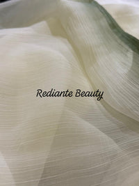 White Chiffon Saree – Earth Whisper Bloom