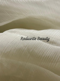 White Chiffon Saree – Aqua Blossom Serenity