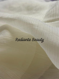 Off White Chiffon Saree – Lavender Bloom Serenity