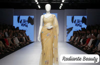 Mustard Yellow Chiffon Saree – Blooming Dew Elegance