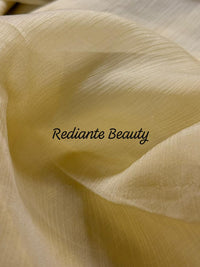 Mustard Yellow Chiffon Saree – Blooming Dew Elegance