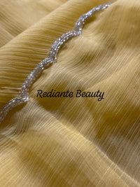 Mustard Yellow Chiffon Saree – Blooming Dew Elegance