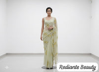 Light Green Chiffon Saree – Peacock Whisper Elegance