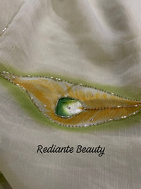 Light Green Chiffon Saree – Peacock Whisper Elegance