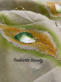 Light Green Chiffon Saree – Peacock Whisper Elegance