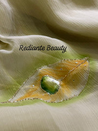 Light Green Chiffon Saree – Peacock Whisper Elegance