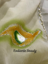 Light Green Chiffon Saree – Peacock Whisper Elegance