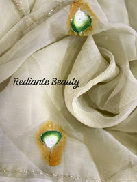 Light Green Chiffon Saree – Peacock Whisper Elegance