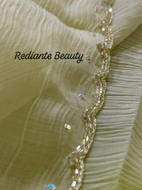 Light Green Chiffon Saree – Peacock Whisper Elegance