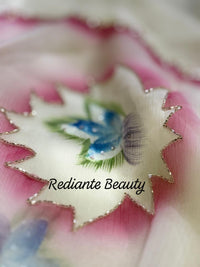 Off-White Chiffon Saree – Lotus Bloom in Frosted Whisper