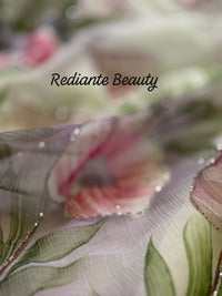 Off-White Chiffon Saree – Blush Petal Symphony