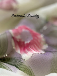 Off-White Chiffon Saree – Blush Petal Symphony