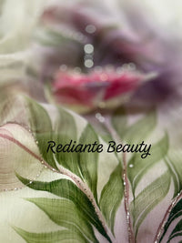 Off-White Chiffon Saree – Blush Petal Symphony