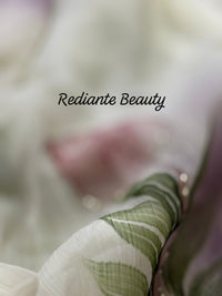 Off-White Chiffon Saree – Blush Petal Symphony